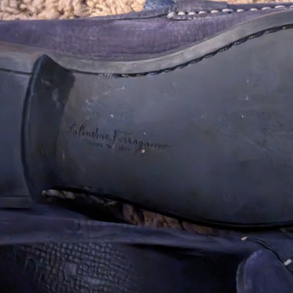 PERFECT HOLIDAY GIFT - FERRAGAMO Navy Suede Mens loafers Pristine condition main image 5